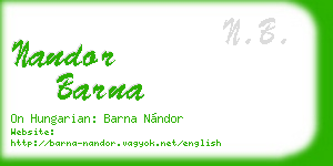 nandor barna business card