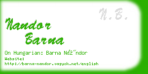 nandor barna business card